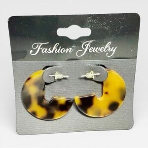 Tortoise Shell Hoop Earrings